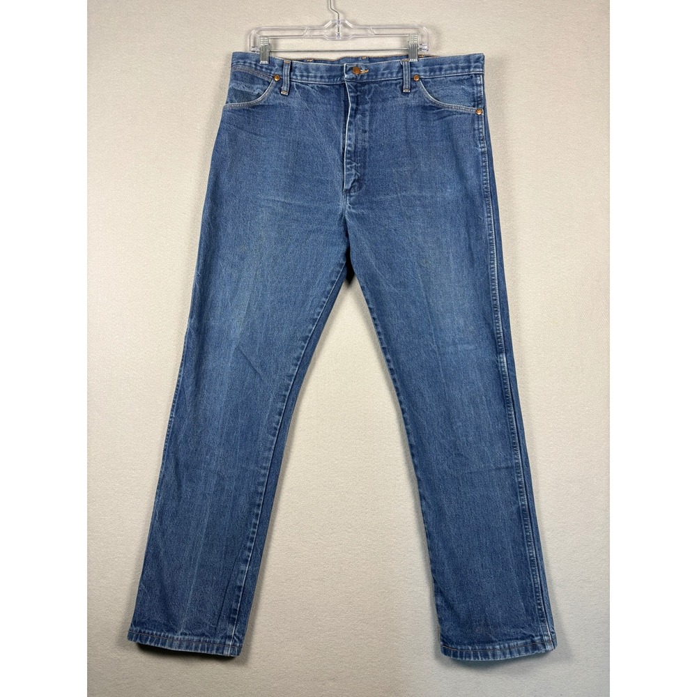 Wrangler 13MWZ Cowboy Cut Original Fit Jeans 40x32 Blue Denim High Rise Mens